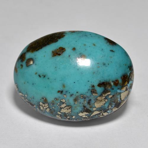 Голубовато-зеленый Бирюза Камень - 26ct Овал Кабошон (ID: 570998)