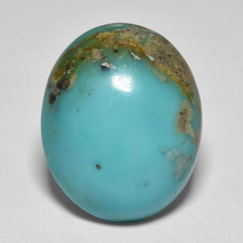 绿蓝色 绿松石 Gem - 7.2ct 椭圆形凸面型 (ID: 571125)