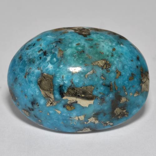Dark Greenish Blue Бирюза Камень - 49.1ct Овал Кабошон (ID: 571296)