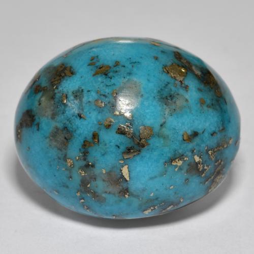 Dark Greenish Blue Turchese Gem - 56.3ct Ovale cabochon (ID: 571297)