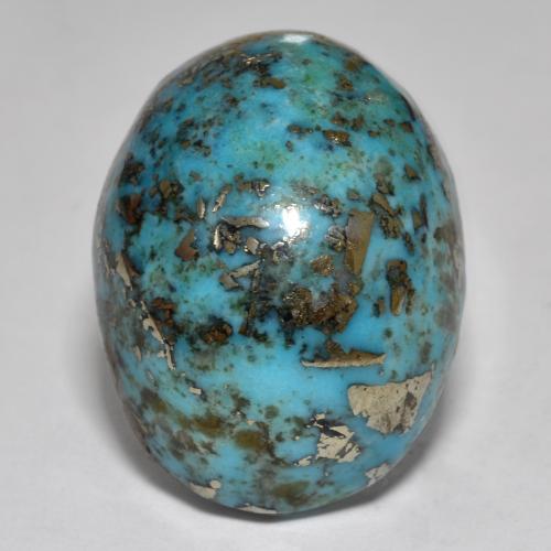 Blu verde Turchese Gem - 44ct Ovale cabochon (ID: 571299)