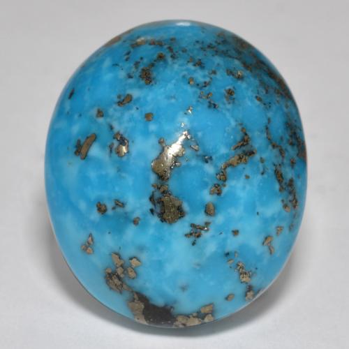 Teal Turquoise Gem - 35ct Oval Cabochon (ID: 571304)