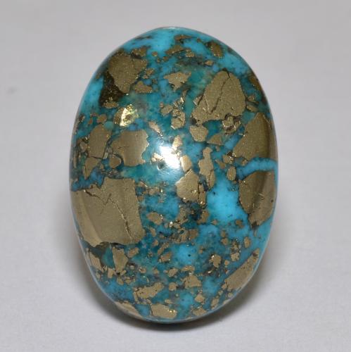 17.42 ct Turquoise Turquoise Stone, Natural Turquoise in Oval Cabochon Shape for Sale