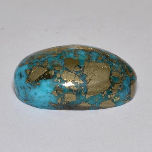 Turquoise Gemstone in 19.4 x 13.6 mm Size for Sale, Turquoise Stone in Dark Greenish Blue Color