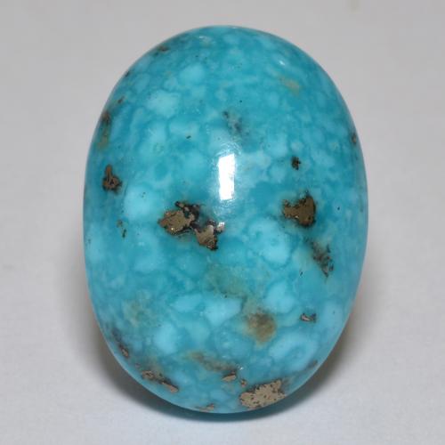 Blue Green Turquoise Gem - 12.1ct Oval Cabochon (ID: 571308)