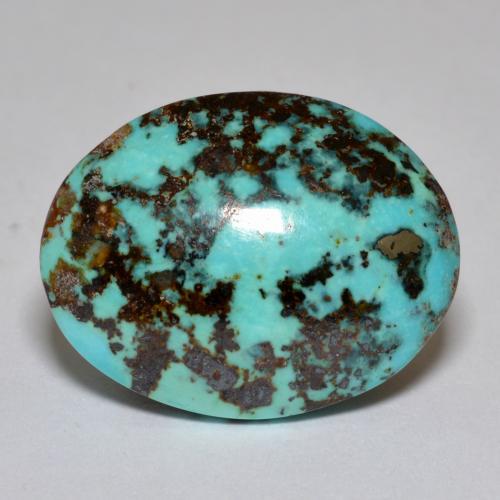 18.42 ct Turquoise Turquoise Gemstone, Turquoise Gem in Oval Cabochon Shape for Sale.