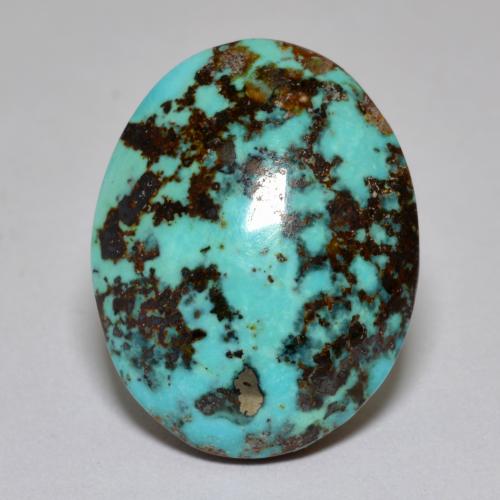 18.42 ct Turquoise Turquoise Stone, Natural Turquoise in Oval Cabochon Shape for Sale