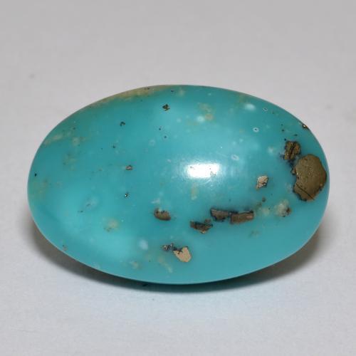 Medium Bluish Green Turquoise Gem - 11.7ct Oval Cabochon (ID: 571314)