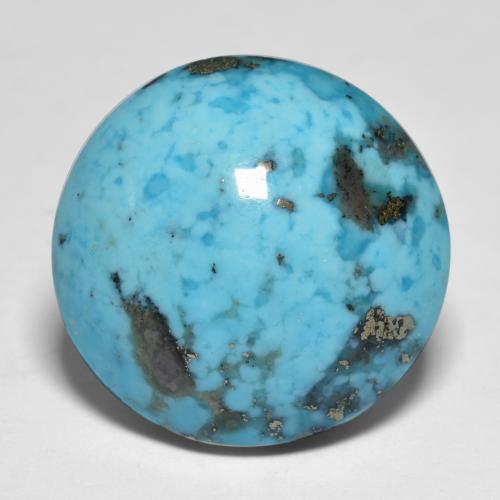 18.58 ct Turquoise Turquoise Gemstone, Turquoise Gem in Round Cabochon Shape for Sale.