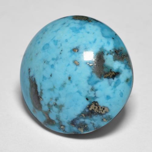 18.58 ct Turquoise Turquoise Stone, Natural Turquoise in Round Cabochon Shape for Sale