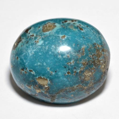 Dark Greenish Blue Türkis Edelstein - 26.3ct Oval Cabochon (ID: 610207)