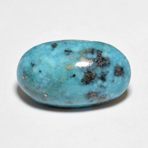 Blue Green Turquoise Gem - 11.4ct Oval Cabochon (ID: 610208)