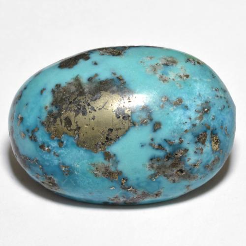 Зеленовато-синий Бирюза Камень - 27.7ct Овал Кабошон (ID: 610209)