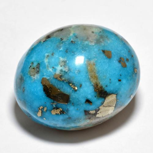 Teal Бирюза Камень - 36.7ct Овал Кабошон (ID: 610215)