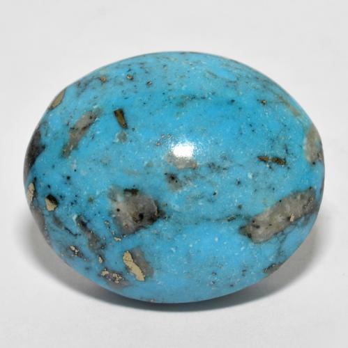 Зеленовато-синий Бирюза Камень - 27.6ct Овал Кабошон (ID: 610229)