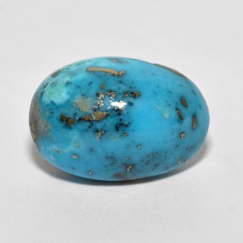 Bright Greenish Blue Бирюза Камень - 9.9ct Овал Кабошон (ID: 610230)