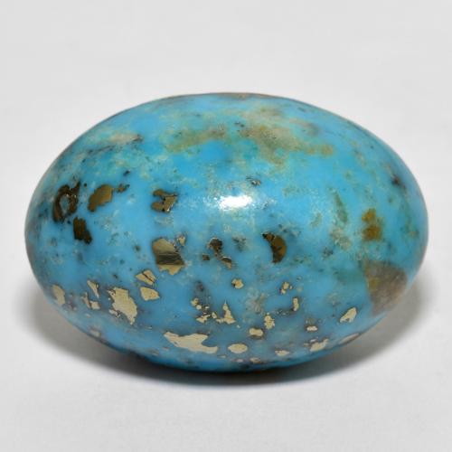 Dark Greenish Blue Бирюза Камень - 29.9ct Овал Кабошон (ID: 610231)