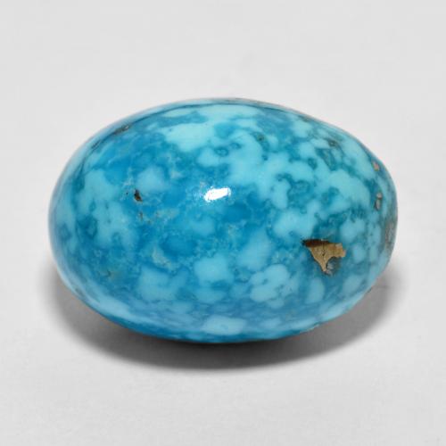 Bright Greenish Blue Turquoise Gem - 20.8ct Oval Cabochon (ID: 610232)