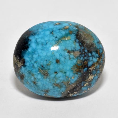 Dark Greenish Blue Бирюза Камень - 22.7ct Овал Кабошон (ID: 610233)
