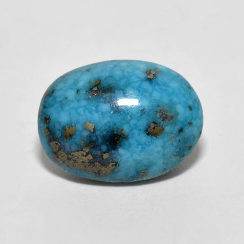 Teal Turquoise Gem - 5.7ct Oval Cabochon (ID: 610236)