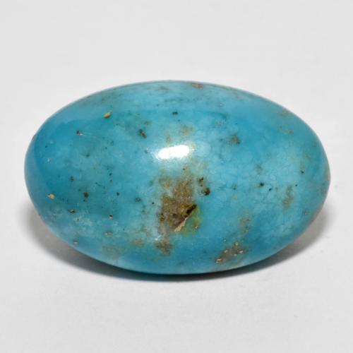 Blue Green Turquoise Gem - 18.2ct Oval Cabochon (ID: 610237)