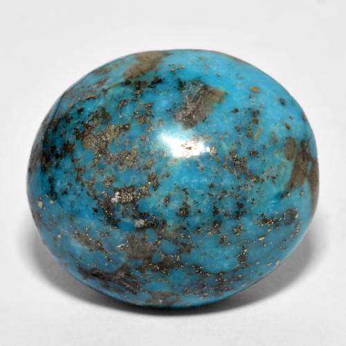 Dark Greenish Blue Turquoise Gem - 32.8ct Oval Cabochon (ID: 610240)
