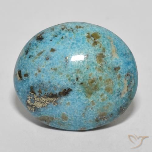 18.04 ct Blue Green Turquoise, 20 x 7.4 mm Oval Cut From the United States, Photo A