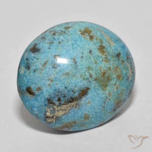 18.04 ct Turquoise Turquoise Stone, Natural Turquoise in Oval Cabochon Shape for Sale