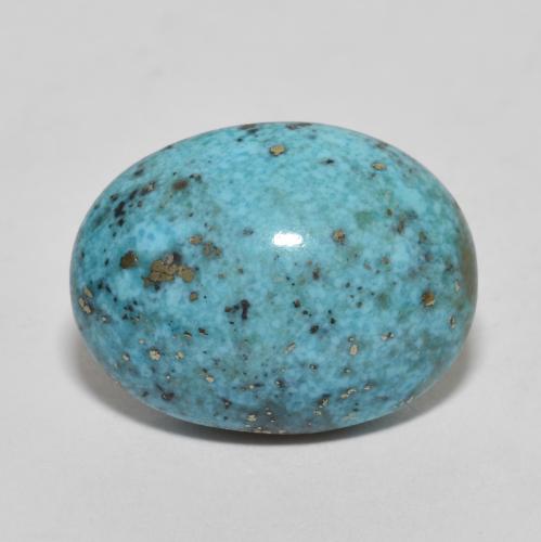 Medium Greenish Blue Бирюза Камень - 10.8ct Овал Кабошон (ID: 610358)
