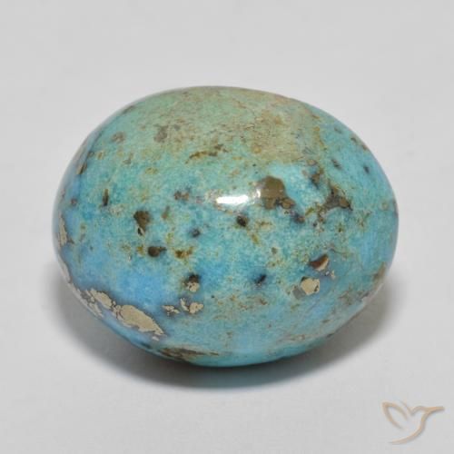 20.37 ct Blue Green Turquoise, 18.5 x 14.7 mm Oval Cut From the United States, Photo A