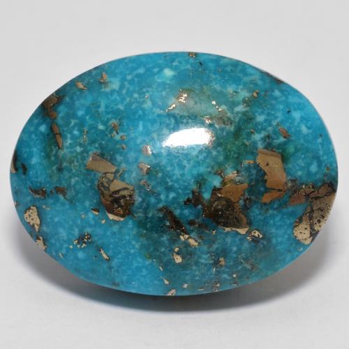 Teal Turquoise Gem - 28.2ct Oval Cabochon (ID: 610371)