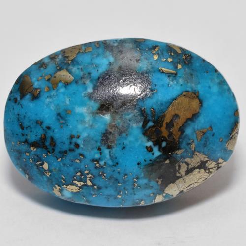 Teal Бирюза Камень - 31.1ct Овал Кабошон (ID: 610374)