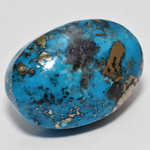 31.07 ct Turquoise Turquoise Stone, Natural Turquoise in Oval Cabochon Shape for Sale