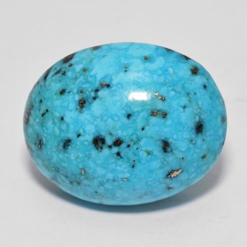 緑がかったブルー ターコイズ 宝石 - 20.2ct オーバル カボション (ID: 610375)