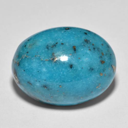 Dark Greenish Blue 绿松石 Gem - 22.2ct 椭圆形凸面型 (ID: 612841)