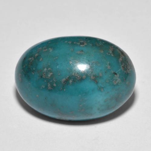 Medium Bluish Green Turquoise Gem - 17.4ct Oval Cabochon (ID: 612842)