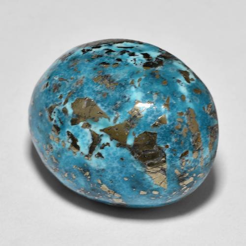 31.67 ct Turquoise Turquoise Stone, Natural Turquoise in Oval Cabochon Shape for Sale