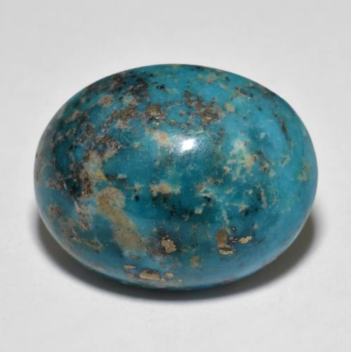 Dark Greenish Blue Türkis Edelstein - 22.7ct Oval Cabochon (ID: 612850)