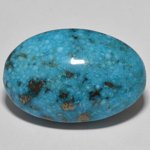 ティール ターコイズ 宝石 - 38.1ct オーバル カボション (ID: 613266)