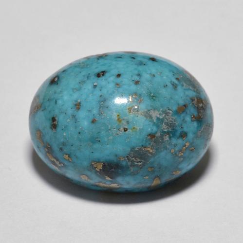 Dark Greenish Blue 绿松石 Gem - 16.8ct 椭圆形凸面型 (ID: 613268)