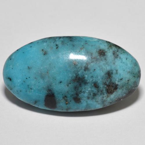 Dark Greenish Blue 绿松石 Gem - 22.7ct 椭圆形凸面型 (ID: 613269)