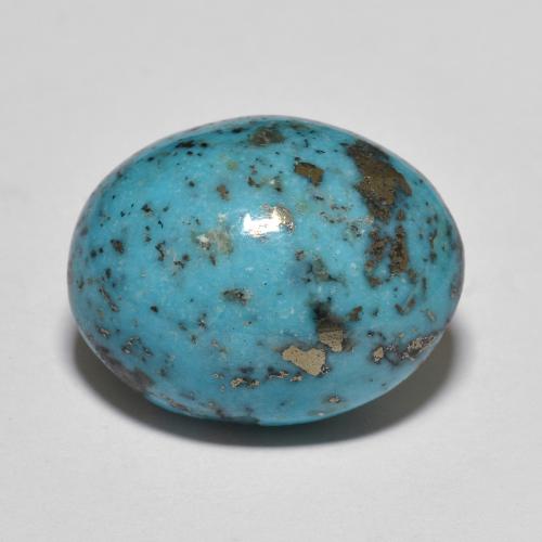 Dark Greenish Blue Turquoise Gem - 21.3ct Oval Cabochon (ID: 613271)