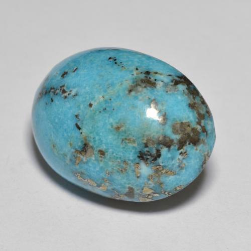 21.02 ct Turquoise Turquoise Stone, Natural Turquoise in Oval Cabochon Shape for Sale