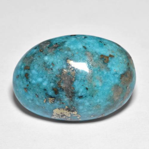 Medium Greenish Blue Türkis Edelstein - 18.3ct Oval Cabochon (ID: 613493)