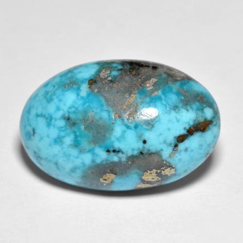 grünlich-blau Türkis Edelstein - 21.1ct Oval Cabochon (ID: 613495)