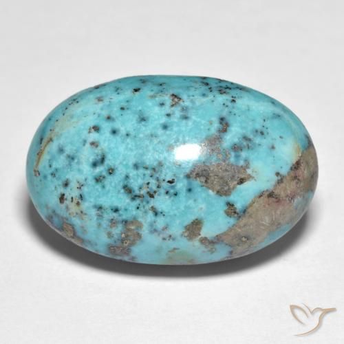 Turchese verde blu da 20,66 ct, taglio ovale da 21,7 x 14,1 mm dagli Stati Uniti, Photo A