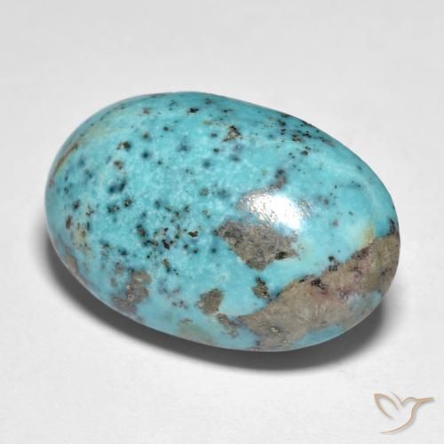 20.66 ct Turquoise Turquoise Stone, Natural Turquoise in Oval Cabochon Shape for Sale