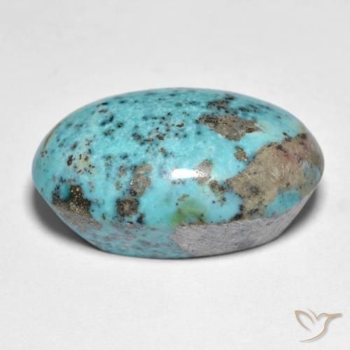 Turquoise Gemstone in 21.7 x 14.1 mm Size for Sale, Turquoise Stone in Bright Blue Green Color