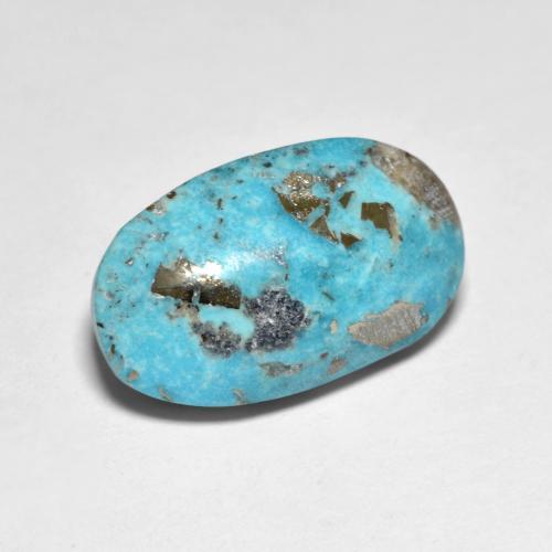 11.52 ct Turquoise Turquoise Stone, Natural Turquoise in Oval Cabochon Shape for Sale