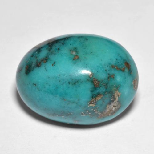 绿蓝色 绿松石 Gem - 19.5ct 椭圆形凸面型 (ID: 613504)